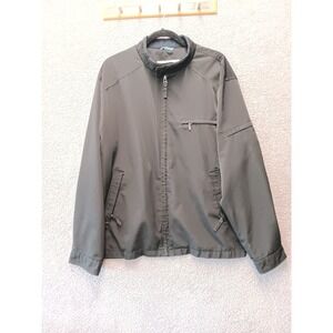 Perry Ellis Black Zip Jacket Men's XL Lightweight Vietnam Lined